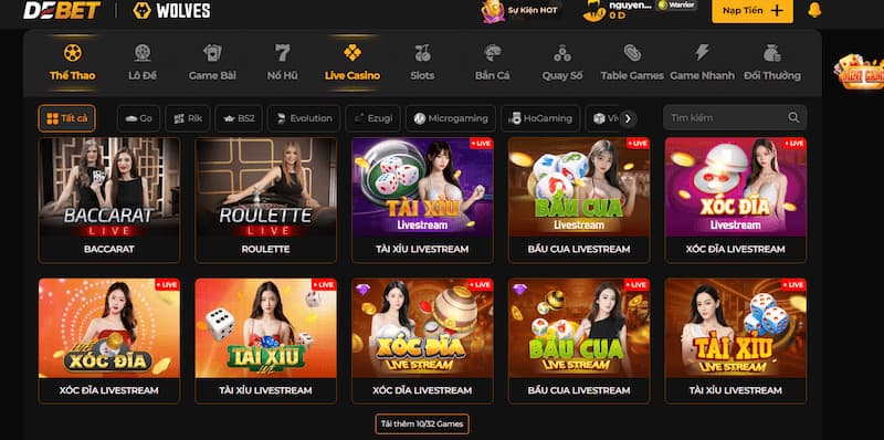 Tổng quan cho người chơi về casino online Debet